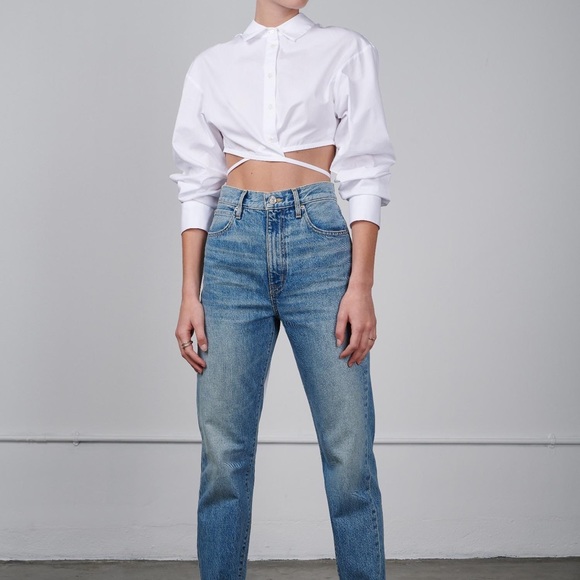 CHRISTOPHER ESBER CROPPED COTTON WRAP TOP, SZ AUS/10 US/6 WHITE - Picture 5 of 16